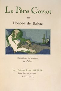 Strona tytułowa z książki "Le Pere Goriot" Honore de Balzac, wydanej w 1922 r.