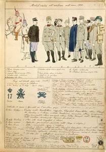 Jednolite wariacje Królestwa Włoch, kolorowa tablica autorstwa Quinto Cenni autorstwa Quinto Cenni