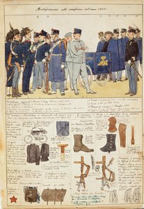 Jednolite wariacje Królestwa Włoch, kolorowa tablica autorstwa Quinto Cenni