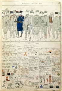Jednolite wariacje Królestwa Włoch, kolorowa tablica autorstwa Quinto Cenni autorstwa Quinto Cenni