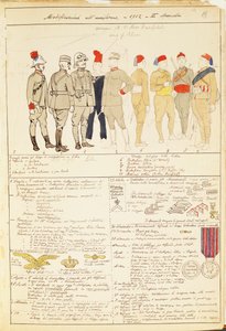Jednolite wariacje Królestwa Włoch, kolorowa tablica autorstwa Quinto Cenni autorstwa Quinto Cenni