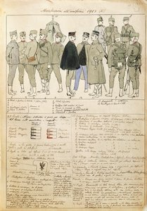 Jednolite wariacje Królestwa Włoch, kolorowa tablica autorstwa Quinto Cenni autorstwa Quinto Cenni