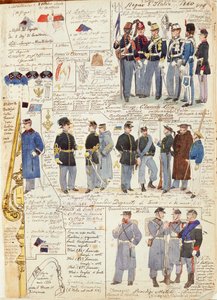 Mundury i odznaki Królestwa Włoch autorstwa Quinto Cenni, kolorowa tablica autorstwa Quinto Cenni