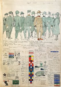Mundury Królestwa Włoch autorstwa Quinto Cenni, płyta kolorowa autorstwa Quinto Cenni