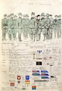 Mundury Królestwa Włoch autorstwa Quinto Cenni, płyta kolorowa autorstwa Quinto Cenni