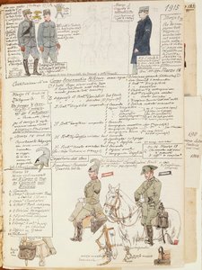 Mundury Królestwa Włoch, kolorowa tablica autorstwa Quinto Cenni autorstwa Quinto Cenni