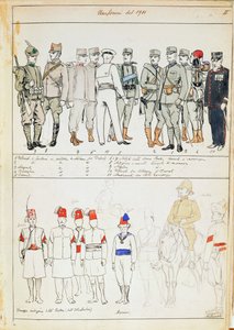 Mundury Królestwa Włoch, kolorowa tablica autorstwa Quinto Cenni