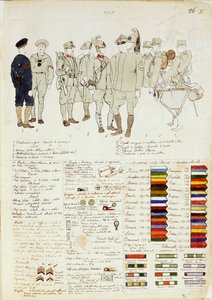 Mundury Królestwa Włoch, kolorowa tablica autorstwa Quinto Cenni autorstwa Quinto Cenni