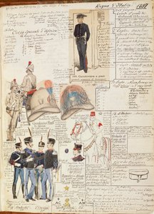 Różne mundury Królestwa Włoch, kolorowa tablica autorstwa Quinto Cenni autorstwa Quinto Cenni