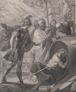 Spotkanie Diogenesa z Synopy i Aleksandra Wielkiego, 1784. autorstwa Quirin Mark