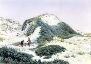 Wśród sandhills w Hightown 1885 (akwarela) autorstwa R.H. Rutherford