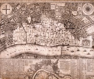 Mapa Londynu, 1666 autorstwa RP