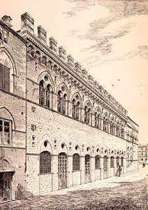 Palazzo Grotanelli, z „Przykłady architektury miejskiej, handlowej i ulicznej Francji i Włoch od XII do XV wieku”, wyd. przez W.Mackenzie