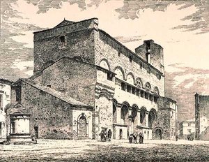 Palazzo Pubblico, Orvieto, Włochy, z „Przykłady architektury miejskiej, handlowej i ulicznej Francji i Włoch od XII do XV wieku” publ. przez W.Mackenzie