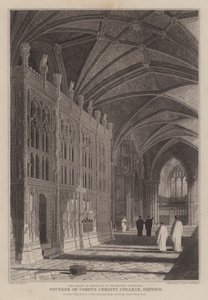 Sanktuarium biskupa Foxe, założyciela Corpus Christi College w Oksfordzie, w katedrze w Winchester (rycina) autorstwa R. (after) Essex