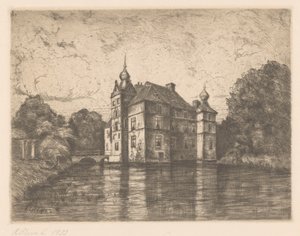 Zamek De Cannenburgh (oryginalny tytuł na obiekcie) autorstwa R. Cleve (signed by artist)