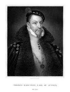 Thomas Radclyffe, 3. hrabia Sussex, Lord-Porucznik Irlandii, 1823. autorstwa R. Cooper