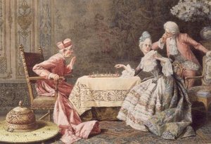 Gra w szachy z kardynałem autorstwa R. Raimondi
