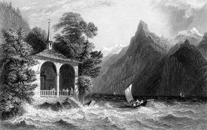 Kaplica Tells, Jezioro Uri, Szwajcaria, 1836.