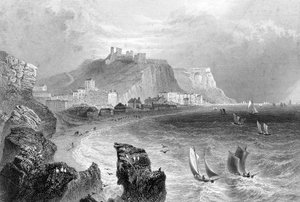 Linia brzegowa w Hastings, East Sussex, 1840.