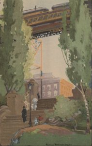 Podwyższona linia kolejowa przy 110th Street, 1914.