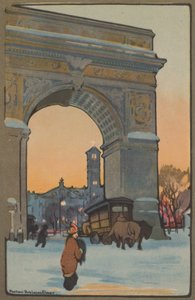 Washington Arch o zimowym zmierzchu, 1914.