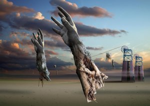 Surrealistyczne dłonie na pustyni autorstwa Radoslav Penchev
