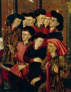 Kazanie, fragment z Ołtarza San Bernardino, autorstwa Joana Figuera i Tomasa Rafaela (działający w 2. poł. XVI w.), tempera na desce, 399x253 cm. Szczegół. autorstwa Rafael & Figuera Joan (active c.1454 1477) Tomas