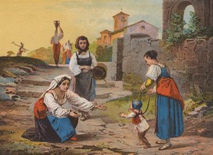 Powrót z pól (kolorowa litografia) autorstwa Raffaele (after) Casnedi