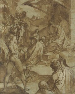 Adoracja Trzech Króli, 1550-78. autorstwa Raffaellino da Reggio