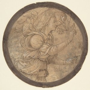 Anioł Zwiastowania Karykatura do haftu, 1466-1524.