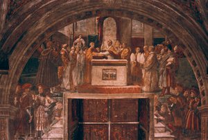 Usprawiedliwienie Leona III, 1514 autorstwa Raffaello Sanzio Raphael