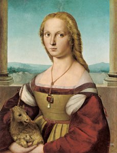 Portret młodej damy z jednorożcem, 1505-1506 autorstwa Raffaello Sanzio Raphael