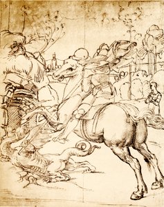Św. Jerzy zabija smoka autorstwa Raffaello Sanzio Raphael