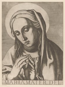 Maria Maria Mater Dei (tytuł na obiekcie) Chrystus, Maryja en de twaalf apostelen (tytuł serii) Święte Kolegium Apostolskie (tytuł serii) autorstwa Raffaello Schiaminossi