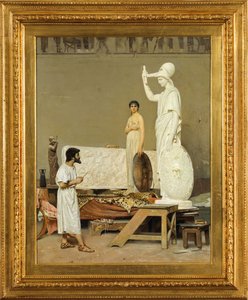 Fidiasz pracujący nad swoim posągiem Minerwy, 1869.