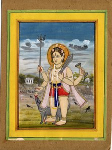 Stojąca postać Bhairavy, formy Śivy. autorstwa Rajasthan School