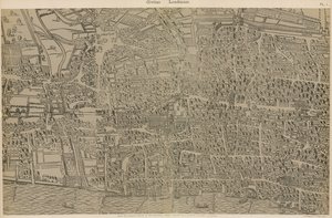 Civitas Londinium, z oryginalnego badania w Guildhall Library, za panowania królowej Elżbiety
