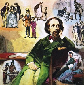 Charles Dickens ze swoimi postaciami autorstwa Ralph Bruce