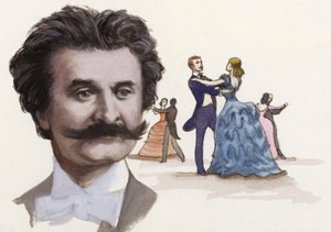 Johann Strauss Młodszy (gwasz na papierze)