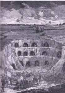 Współcześni mieszkańcy jaskini, z Historii Wielkiej Wojny, tom 3, wydanej przez Waverley Book Co Limited, ok. 1920 r. autorstwa Ralph Cleaver