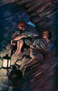 Ilustracja do Robinsona Crusoe autorstwa Daniela Defoe (kolor lito) autorstwa Ralph Noel Pocock