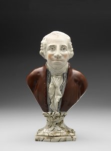 Popiersie Jerzego Waszyngtona, c. 1782-1795 (ceramika szkliwiona ołowiem (perła) z emalią overglazurową) autorstwa Ralph Sr. Wood