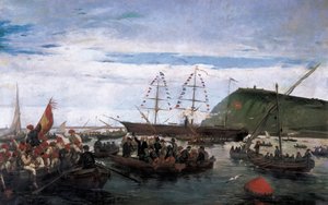 Katalońscy ochotnicy wyruszający na wojnę na Kubie w 1870 r. autorstwa Ramón Padró y Pedret