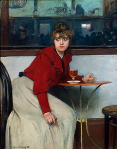 W Moulin de la Galette lub La Madeleine. Obraz Ramona Casasa i Carbo (1866-1932)