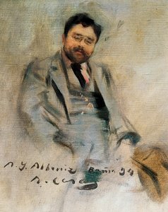 Portret Izaaka Albeniza w wieku 34 lat (olej na płótnie) autorstwa Ramon Casas i Carbo