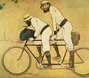 Autoportret Casasa z Pere Romeu na tandemie autorstwa Ramon Casas i Carbo