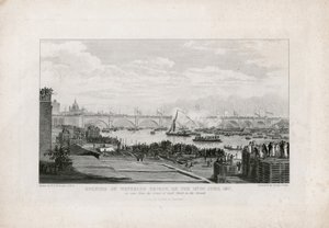 Waterloo Bridge, Londyn, otwarcie 18 czerwca 1817 r. autorstwa Ramsay Richard Reinagle