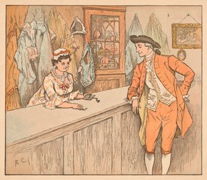 Klient w lombardzie, c1885, 1934. autorstwa Randolph Caldecott