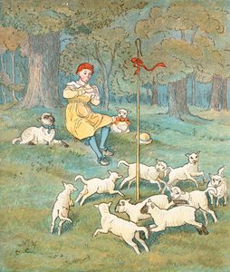 Chłopiec farmera (kolorowa litografia) autorstwa Randolph Caldecott